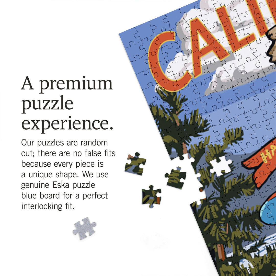 Santa Cruz, California, Destinations Sign, Jigsaw Puzzle Puzzle Lantern Press 