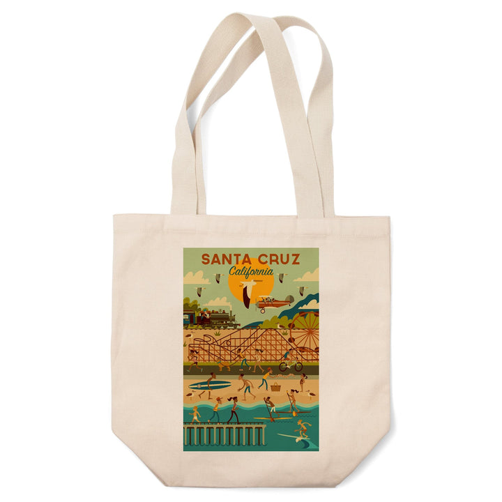 Santa Cruz, California, Geometric City Series, Tote Bag Totes Lantern Press 