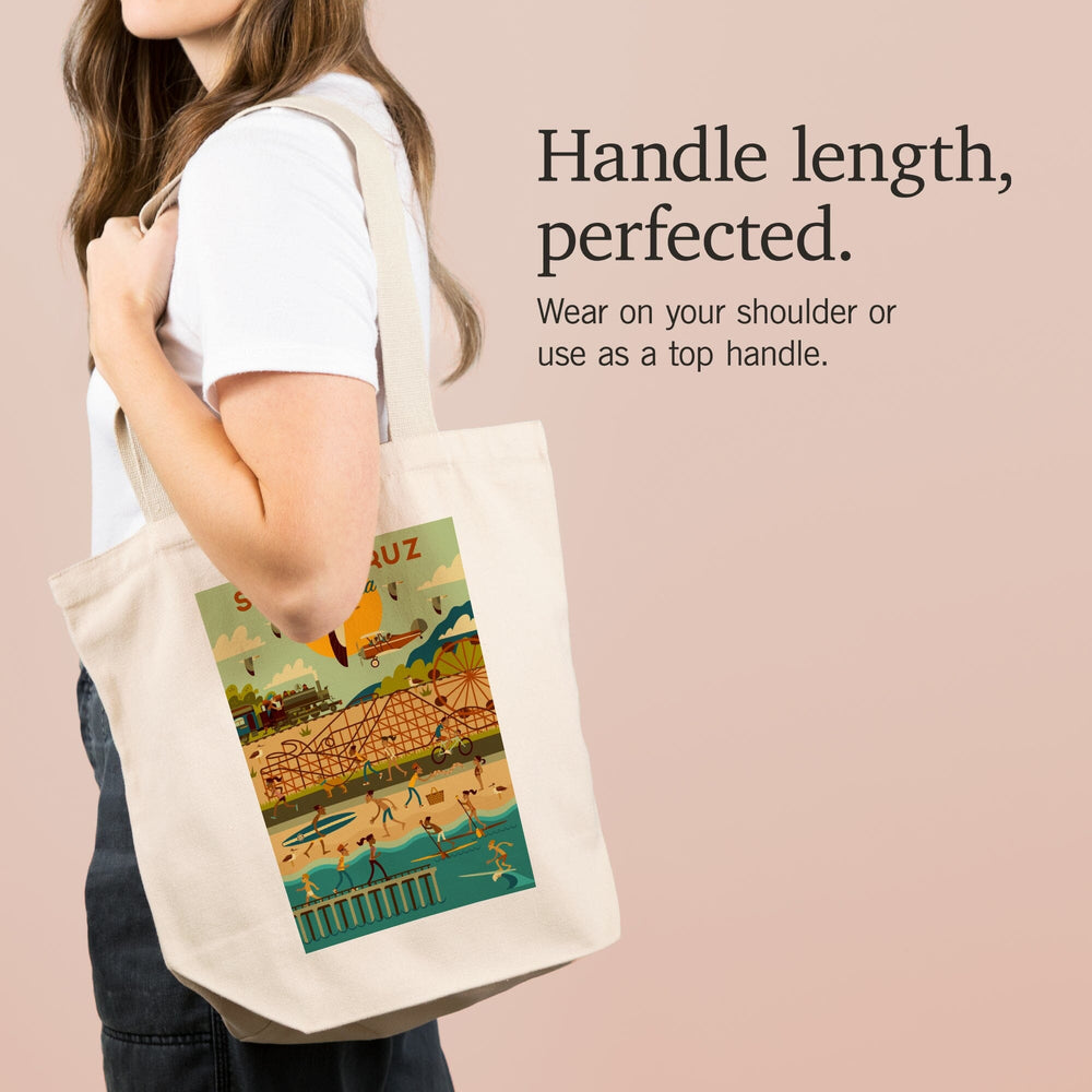 Santa Cruz, California, Geometric City Series, Tote Bag Totes Lantern Press 