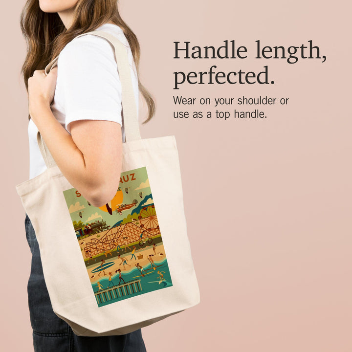 Santa Cruz, California, Geometric City Series, Tote Bag Totes Lantern Press 
