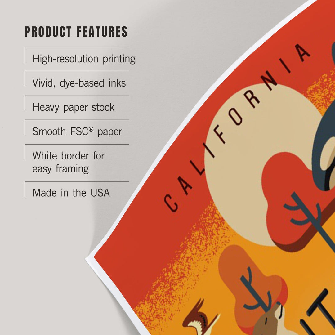 Santa Cruz, California, Geometric, Marine Animals, Art & Giclee Prints Art Lantern Press 
