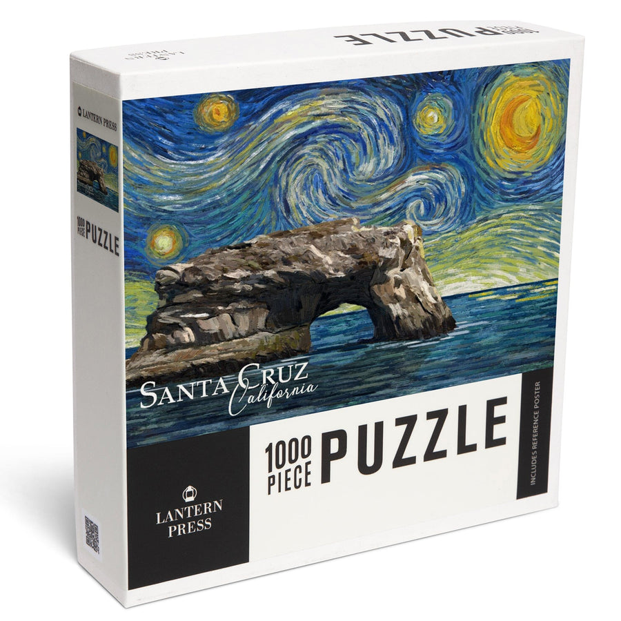 Santa Cruz, California, Natural Bridges, Starry Night Series, Jigsaw Puzzle Puzzle Lantern Press 