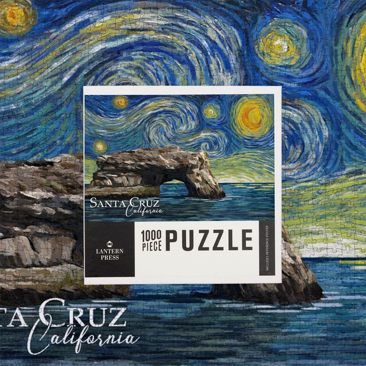 Santa Cruz, California, Natural Bridges, Starry Night Series, Jigsaw Puzzle Puzzle Lantern Press 