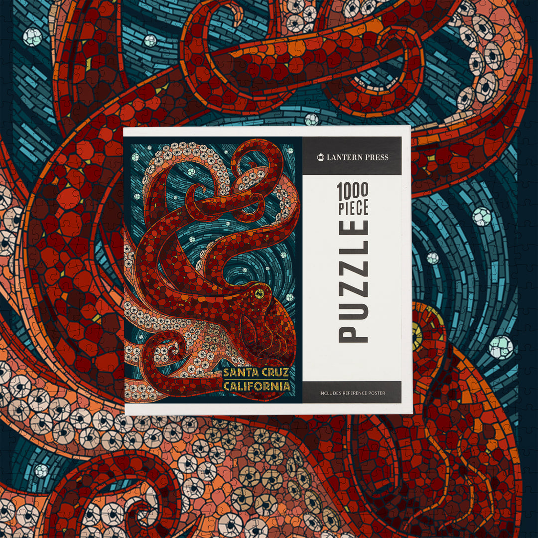 Santa Cruz, California, Octopus Mosaic, Jigsaw Puzzle Puzzle Lantern Press 
