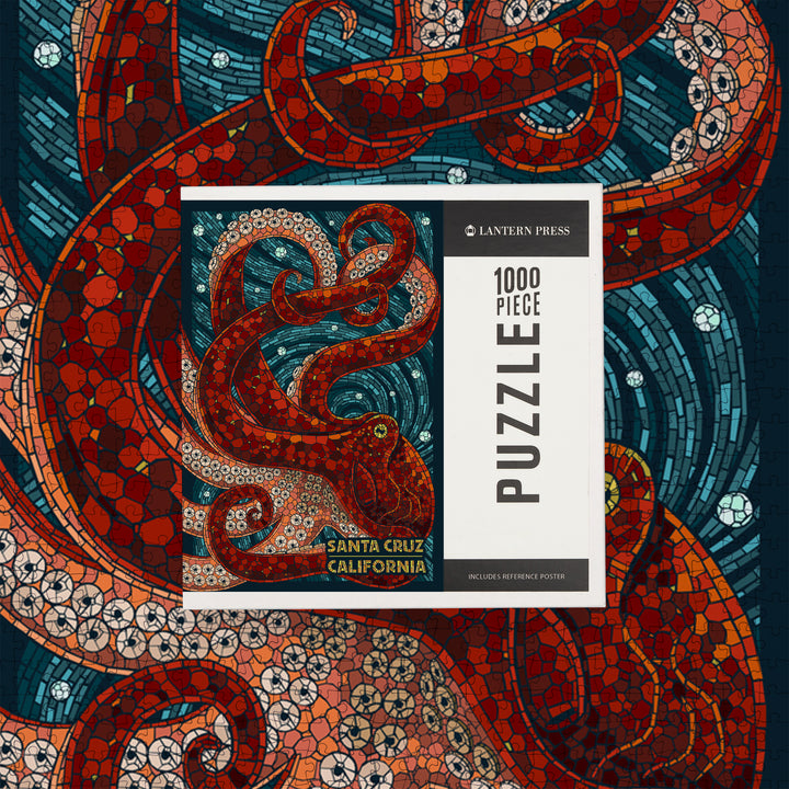 Santa Cruz, California, Octopus Mosaic, Jigsaw Puzzle Puzzle Lantern Press 