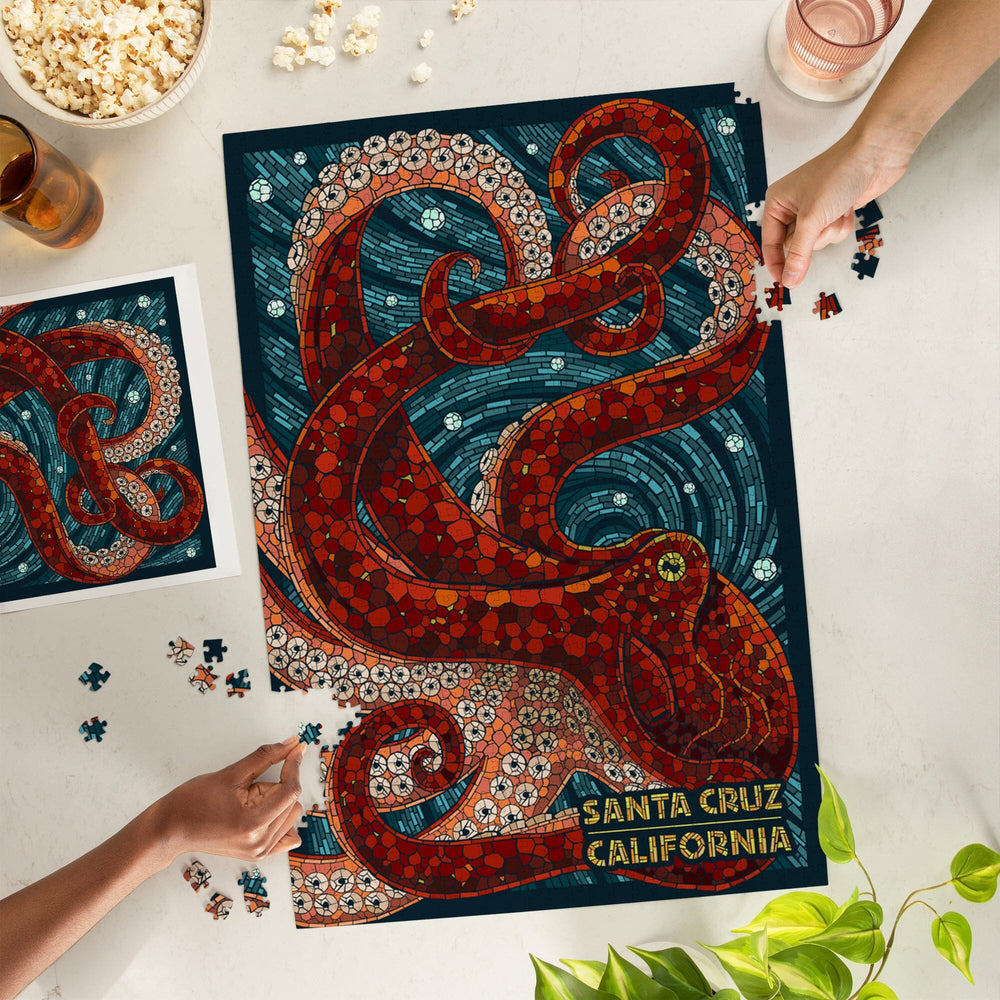 Santa Cruz, California, Octopus Mosaic, Jigsaw Puzzle Puzzle Lantern Press 