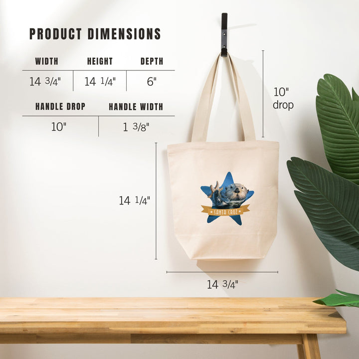 Santa Cruz, California, Otter with Starfish,, Tote Bag Totes Lantern Press 
