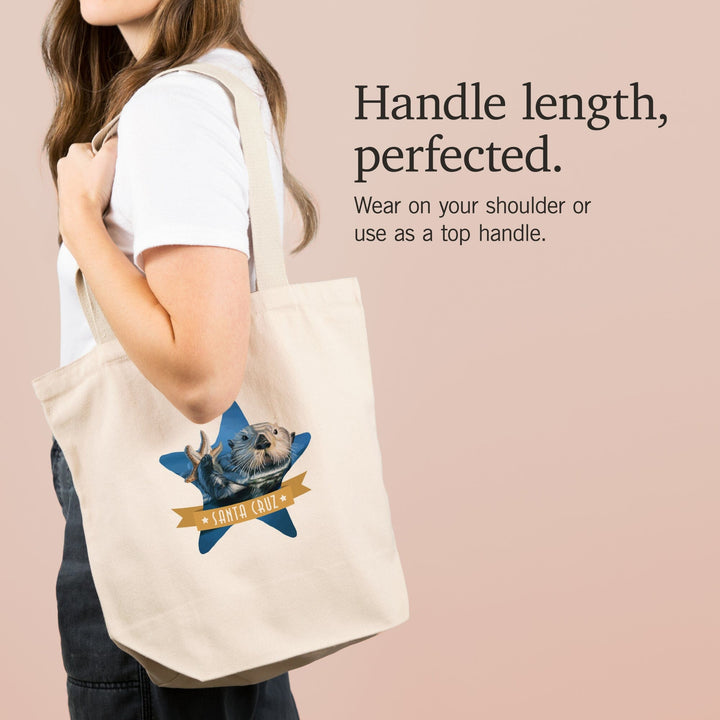 Santa Cruz, California, Otter with Starfish,, Tote Bag Totes Lantern Press 