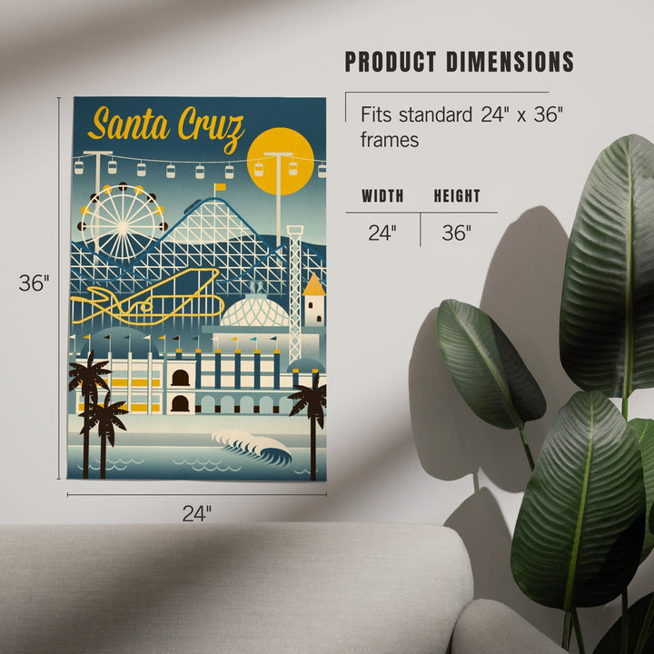 Santa Cruz, California, Retro Skyline Classsic Series, Art & Giclee Prints Art Lantern Press 