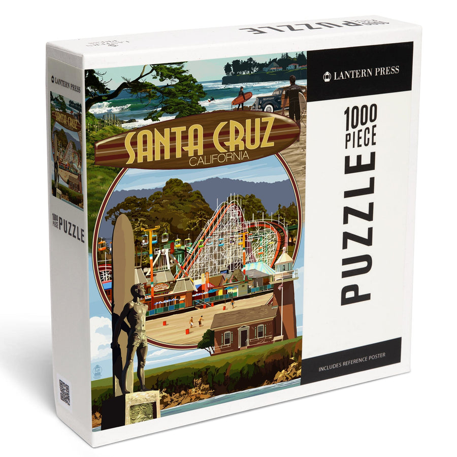 Santa Cruz, California, Scenes Montage, Jigsaw Puzzle Puzzle Lantern Press 