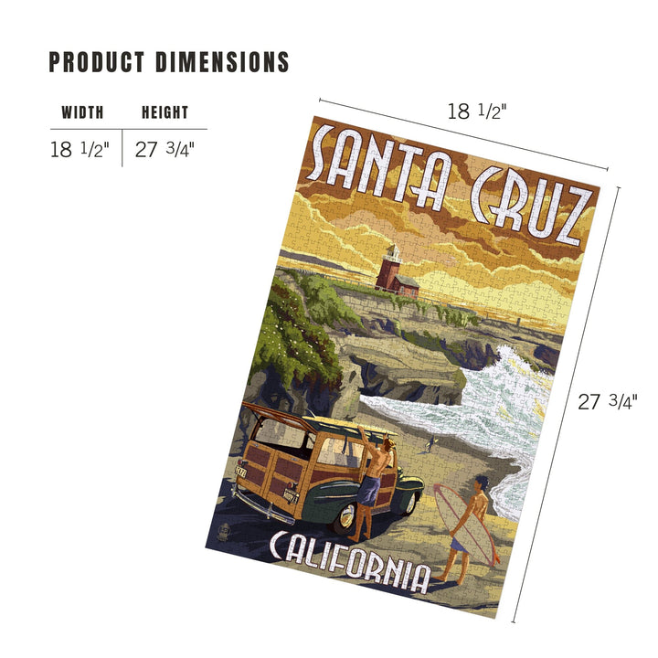 Santa Cruz, California, Woody and Lighthouse, Jigsaw Puzzle Puzzle Lantern Press 