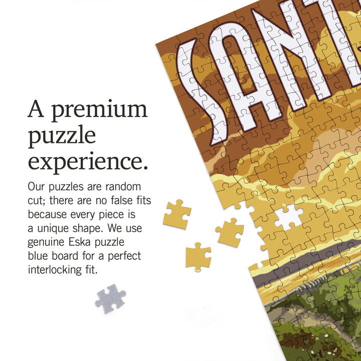 Santa Cruz, California, Woody and Lighthouse, Jigsaw Puzzle Puzzle Lantern Press 