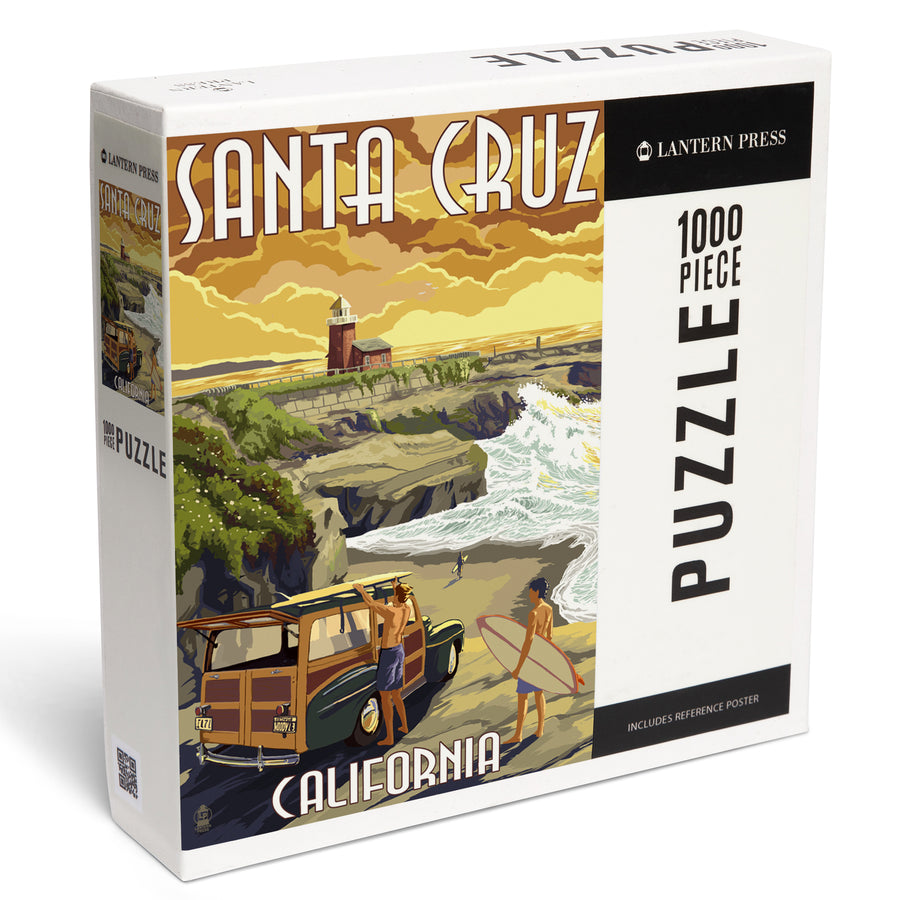 Santa Cruz, California, Woody and Lighthouse, Jigsaw Puzzle Puzzle Lantern Press 