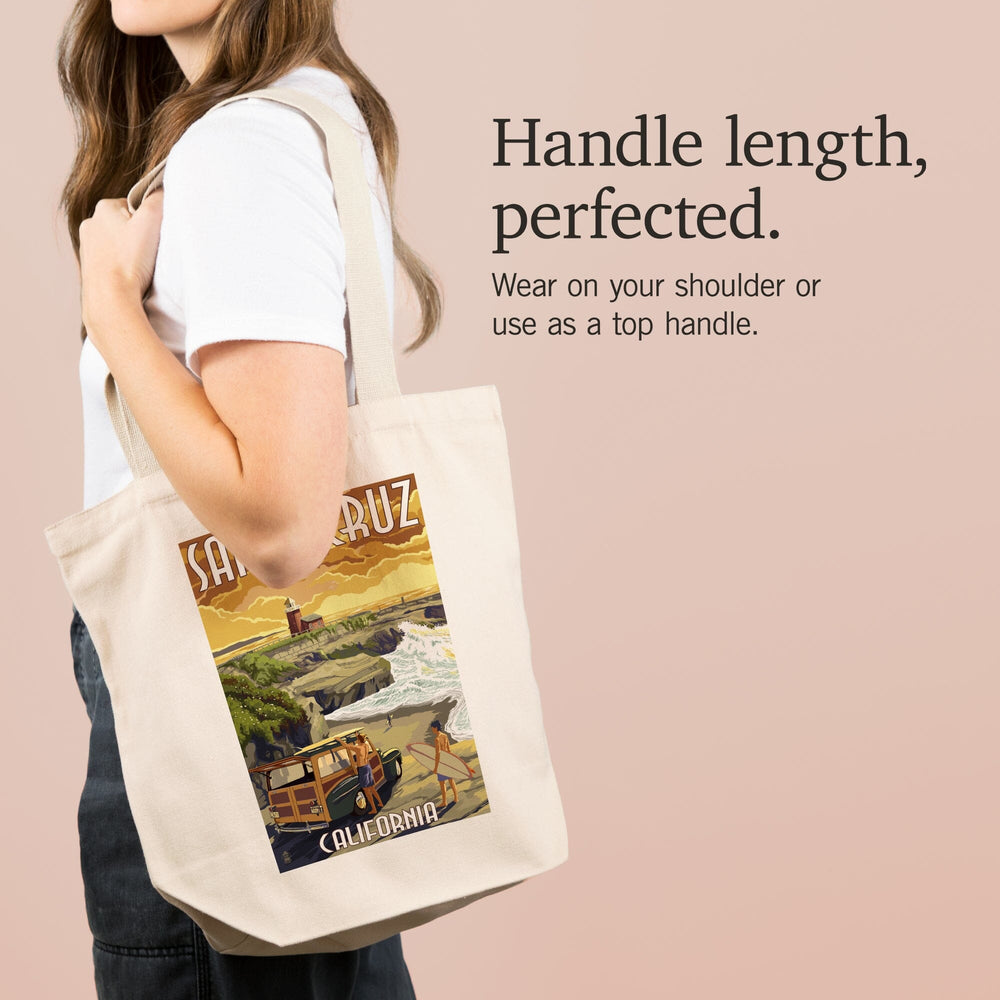 Santa Cruz, California, Woody and Lighthouse, Tote Bag Totes Lantern Press 
