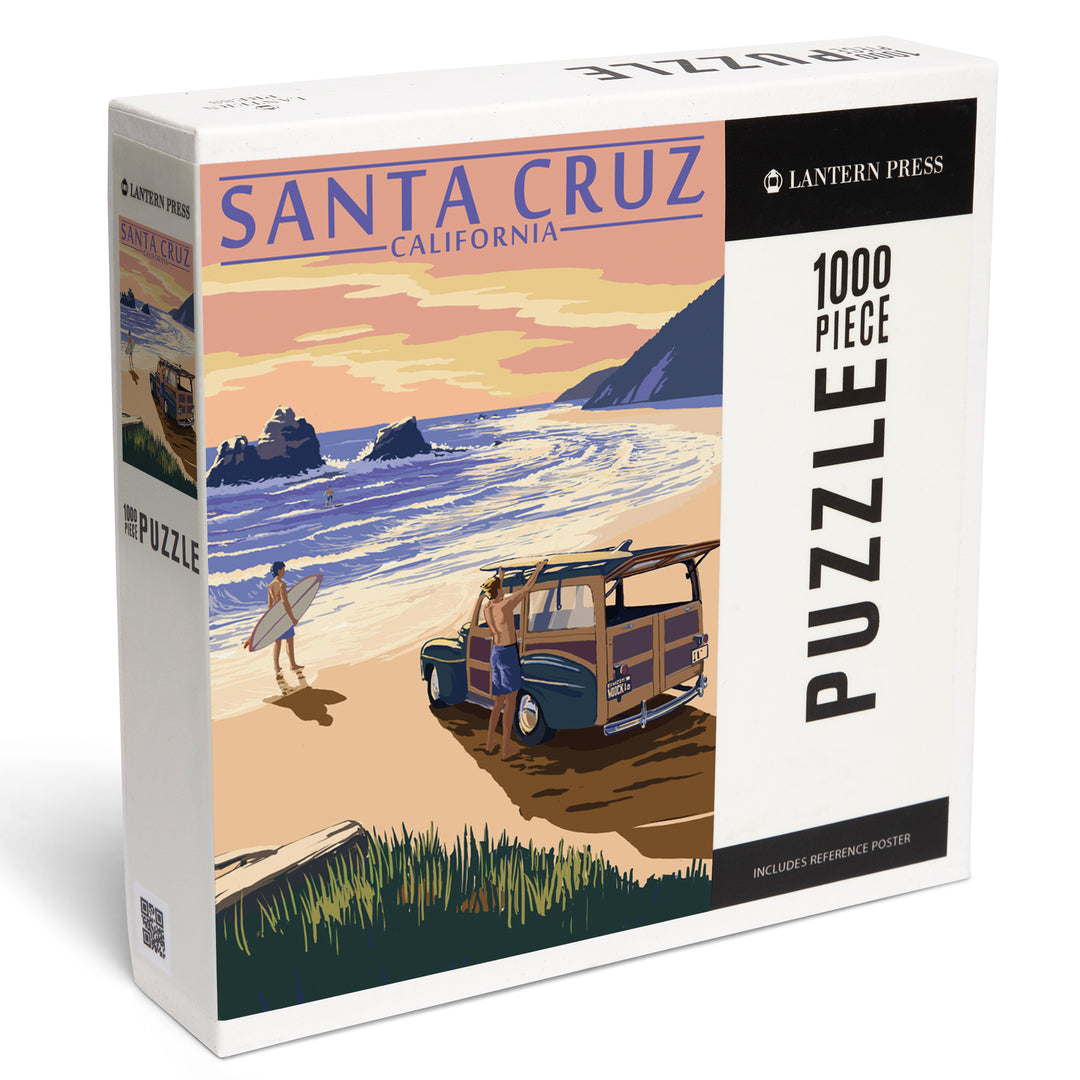 Santa Cruz, California, Woody on Beach, Jigsaw Puzzle Puzzle Lantern Press 