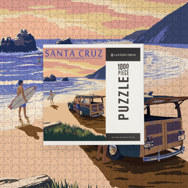 Santa Cruz, California, Woody on Beach, Jigsaw Puzzle Puzzle Lantern Press 