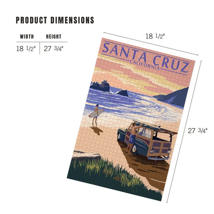 Santa Cruz, California, Woody on Beach, Jigsaw Puzzle Puzzle Lantern Press 