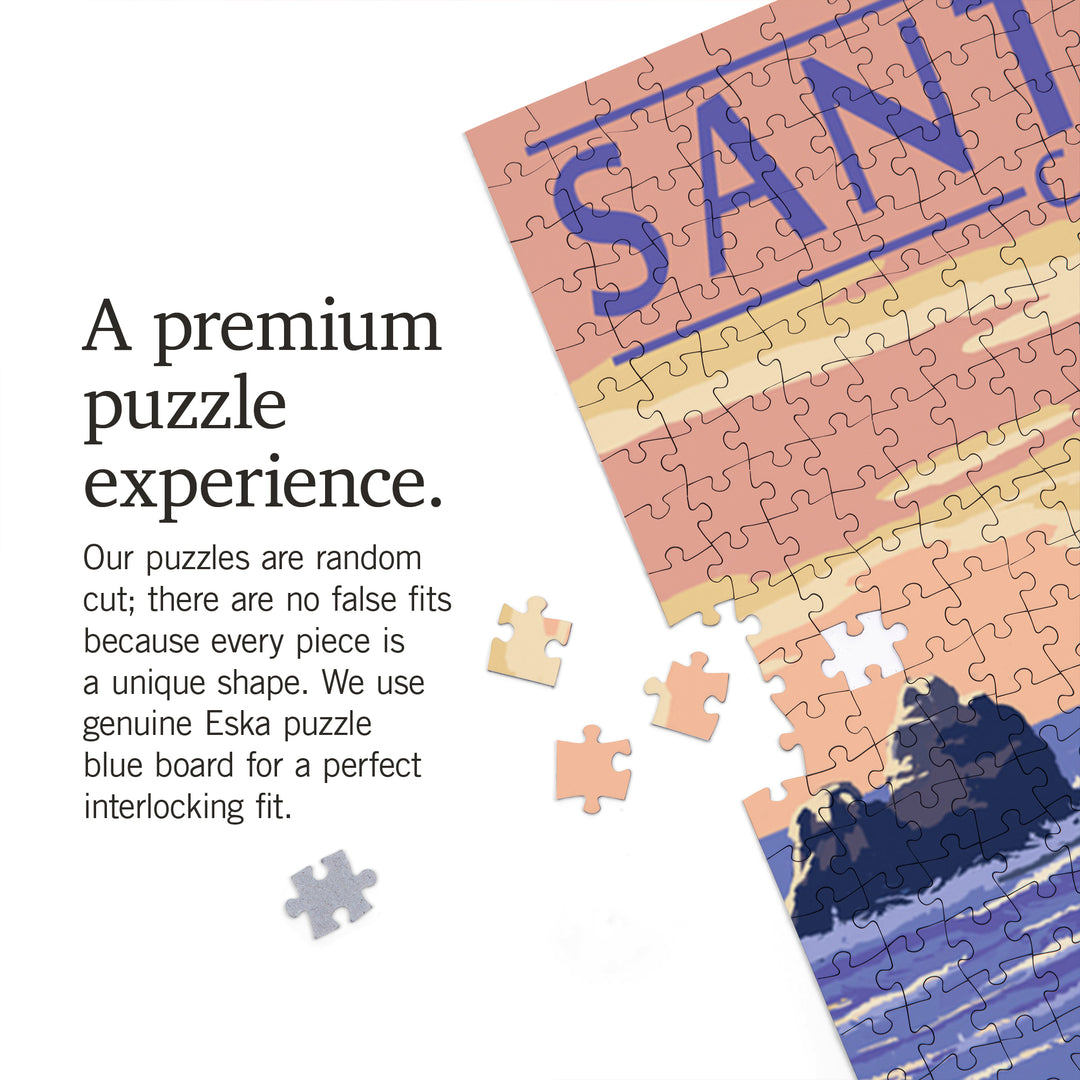 Santa Cruz, California, Woody on Beach, Jigsaw Puzzle Puzzle Lantern Press 