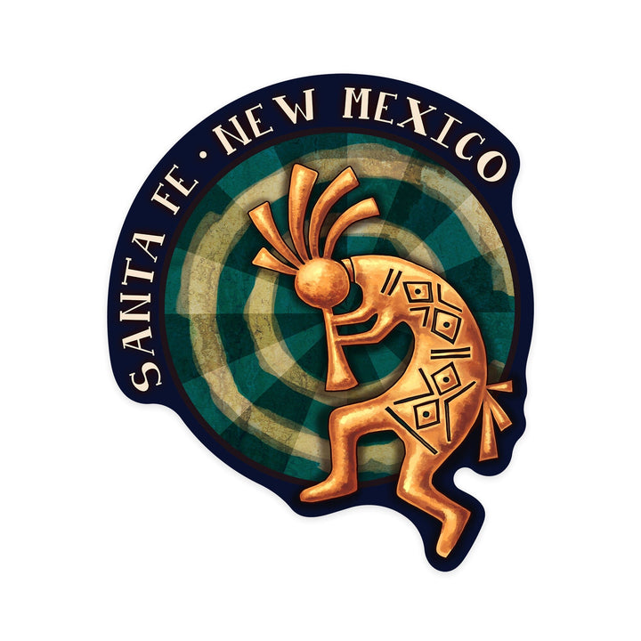 Santa Fe, New Mexico, Kokopelli, Contour, Vinyl Sticker Sticker Lantern Press 