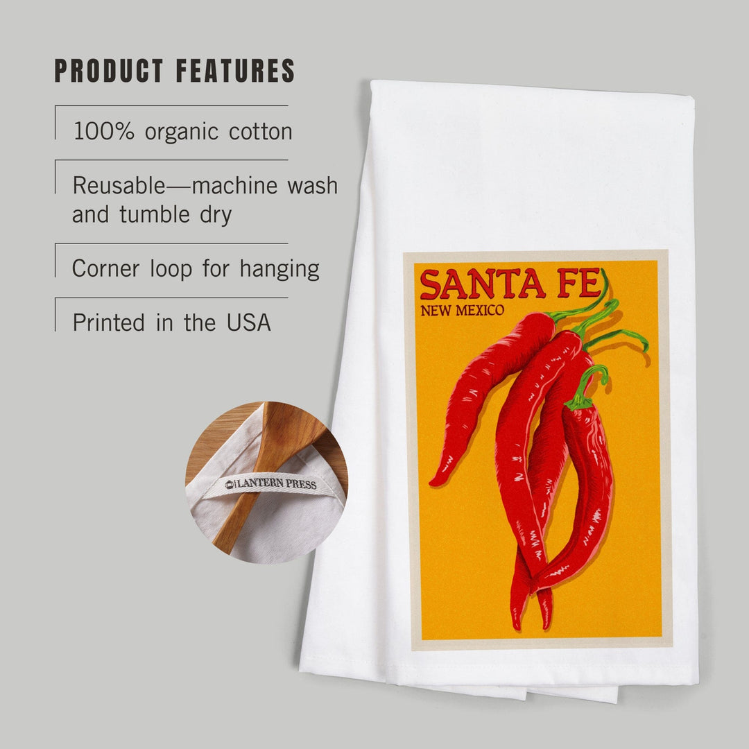 Santa Fe, New Mexico, Red Chiles, Letterpress, Jigsaw Puzzle Kitchen Lantern Press 