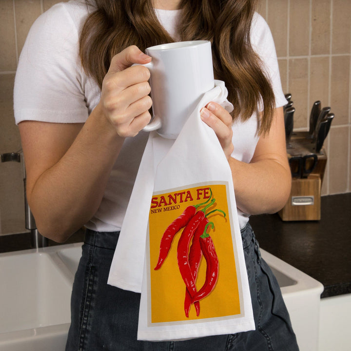 Santa Fe, New Mexico, Red Chiles, Letterpress, Jigsaw Puzzle Kitchen Lantern Press 