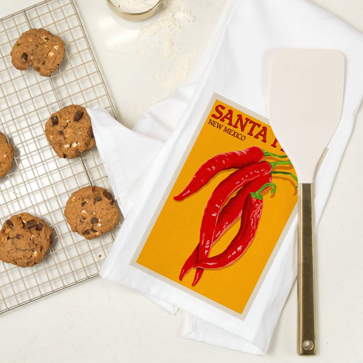 Santa Fe, New Mexico, Red Chiles, Letterpress, Jigsaw Puzzle Kitchen Lantern Press 