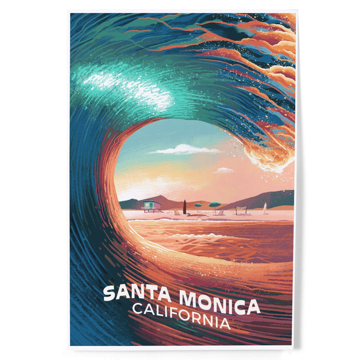 Santa Monica, California, Epic Wave, Art & Giclee Prints Art Lantern Press 