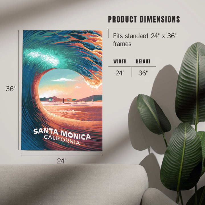 Santa Monica, California, Epic Wave, Art & Giclee Prints Art Lantern Press 