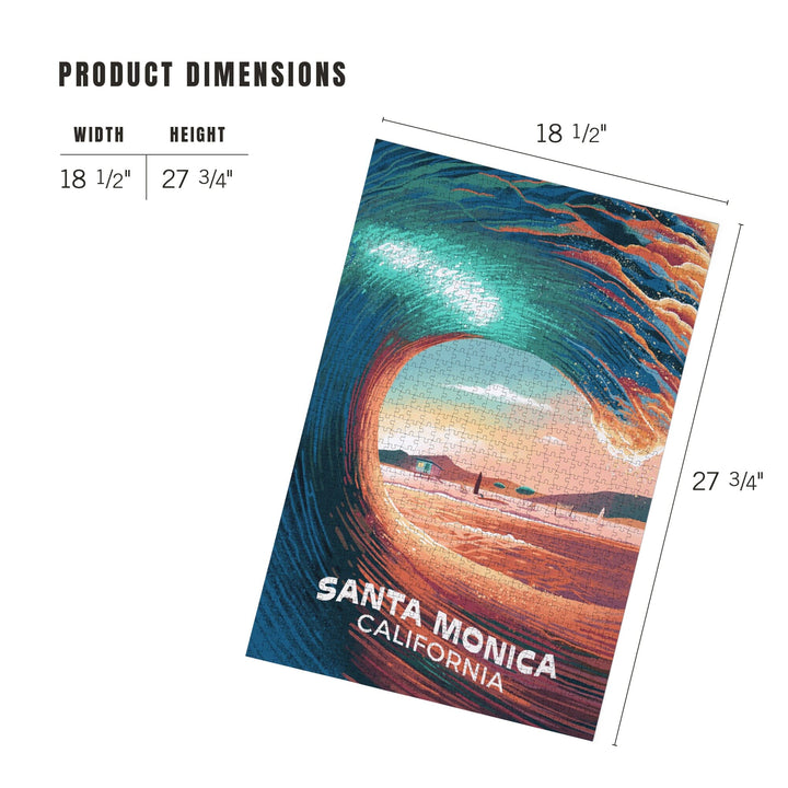 Santa Monica, California, Epic Wave, Jigsaw Puzzle Puzzle Lantern Press 