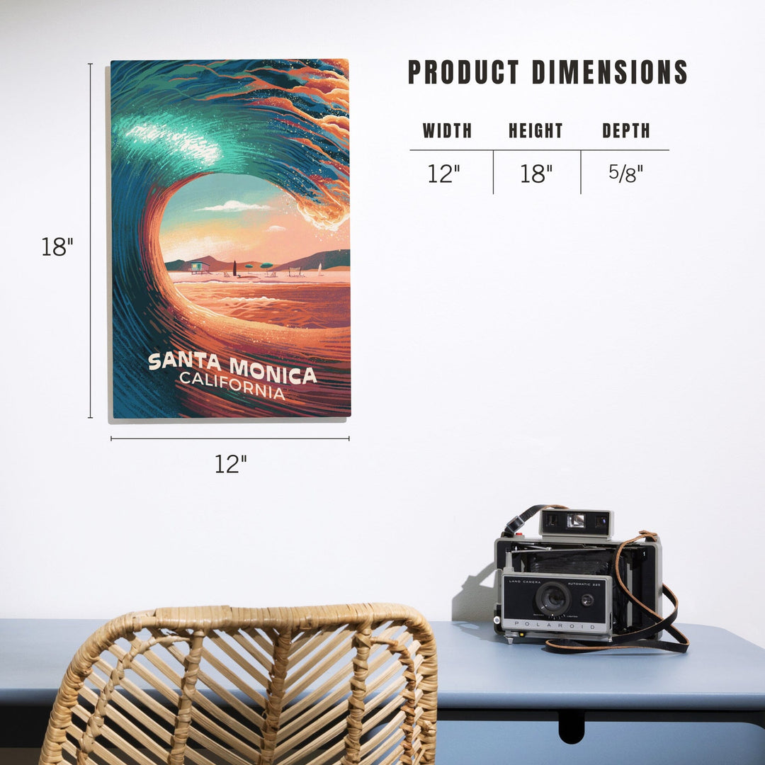 Santa Monica, California, Epic Wave, Wood Signs and Postcards Wood Lantern Press 