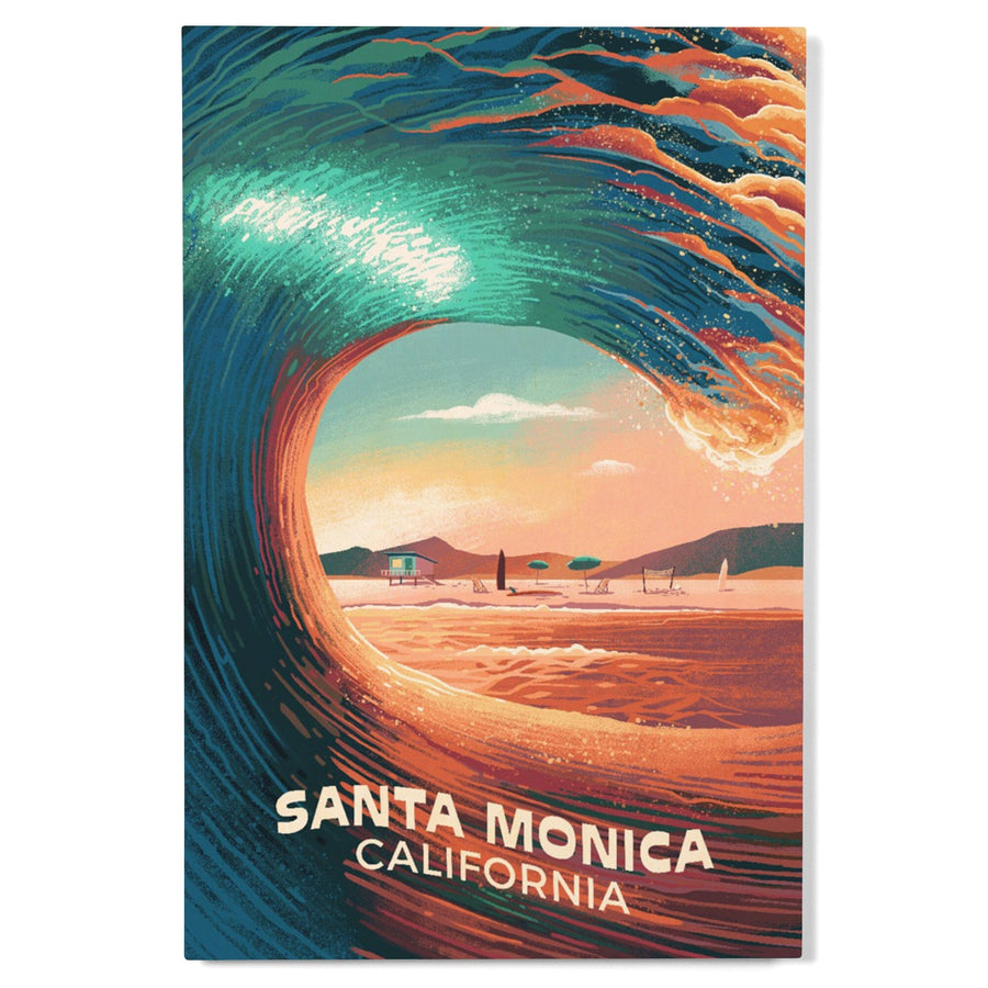 Santa Monica, California, Epic Wave, Wood Signs and Postcards Wood Lantern Press 