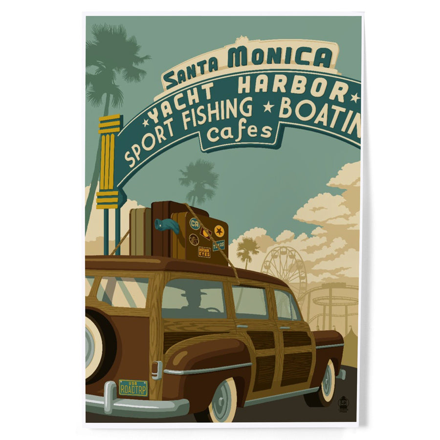 Santa Monica, California, Route 66, Pier Scene, Art & Giclee Prints Art Lantern Press 