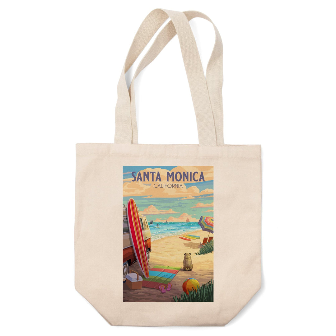 Santa Monica, California, Sand N Surf, Tote Bag Totes Lantern Press 