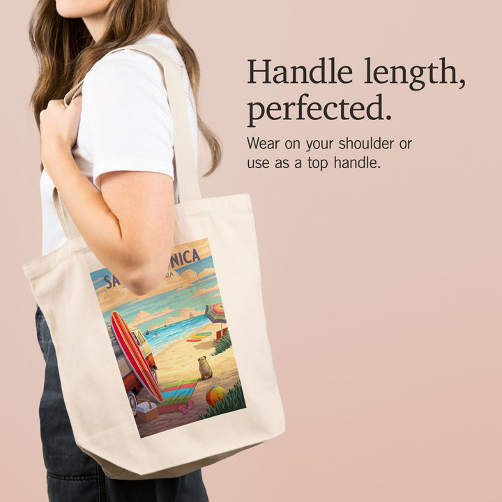 Santa Monica, California, Sand N Surf, Tote Bag Totes Lantern Press 