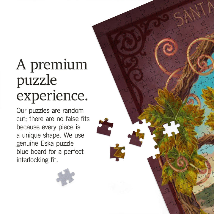 Santa Ynez Valley, California, Merlot Wine Scene, Jigsaw Puzzle Puzzle Lantern Press 