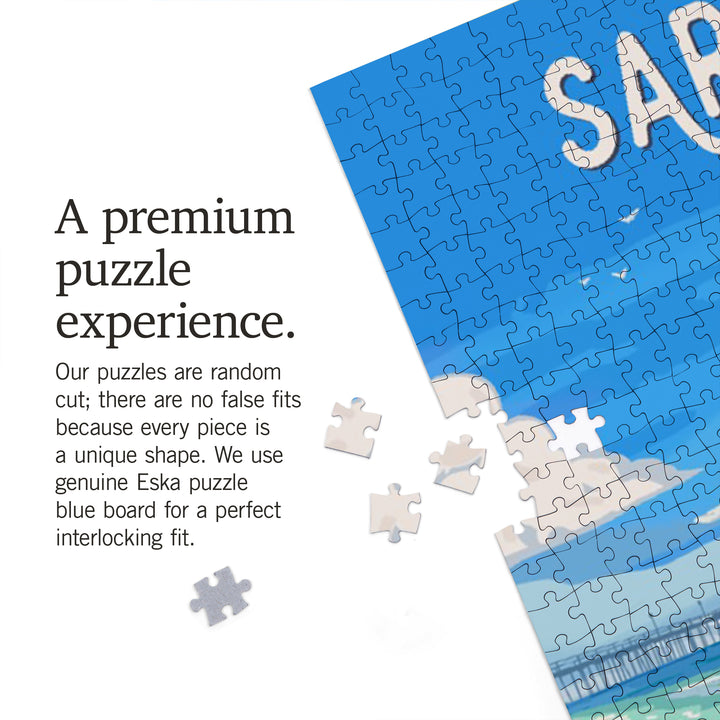Sarasota, Florida, Painterly, Soak Up Summer, Sand Castle, Jigsaw Puzzle Puzzle Lantern Press 