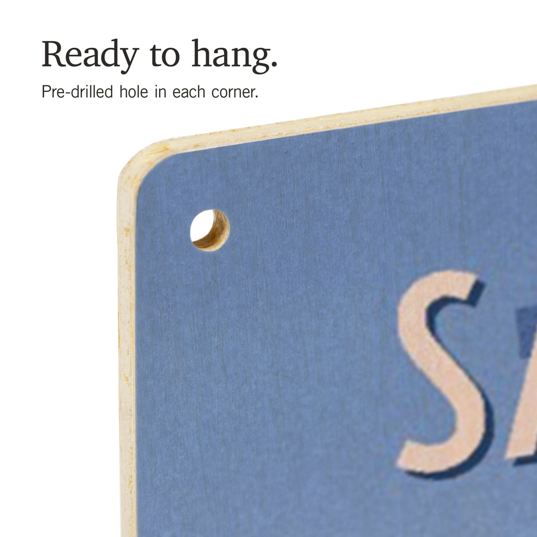 Saskatchewan, Chill on the Uphill, Ski Lift, Wood Signs and Postcards Wood Lantern Press 