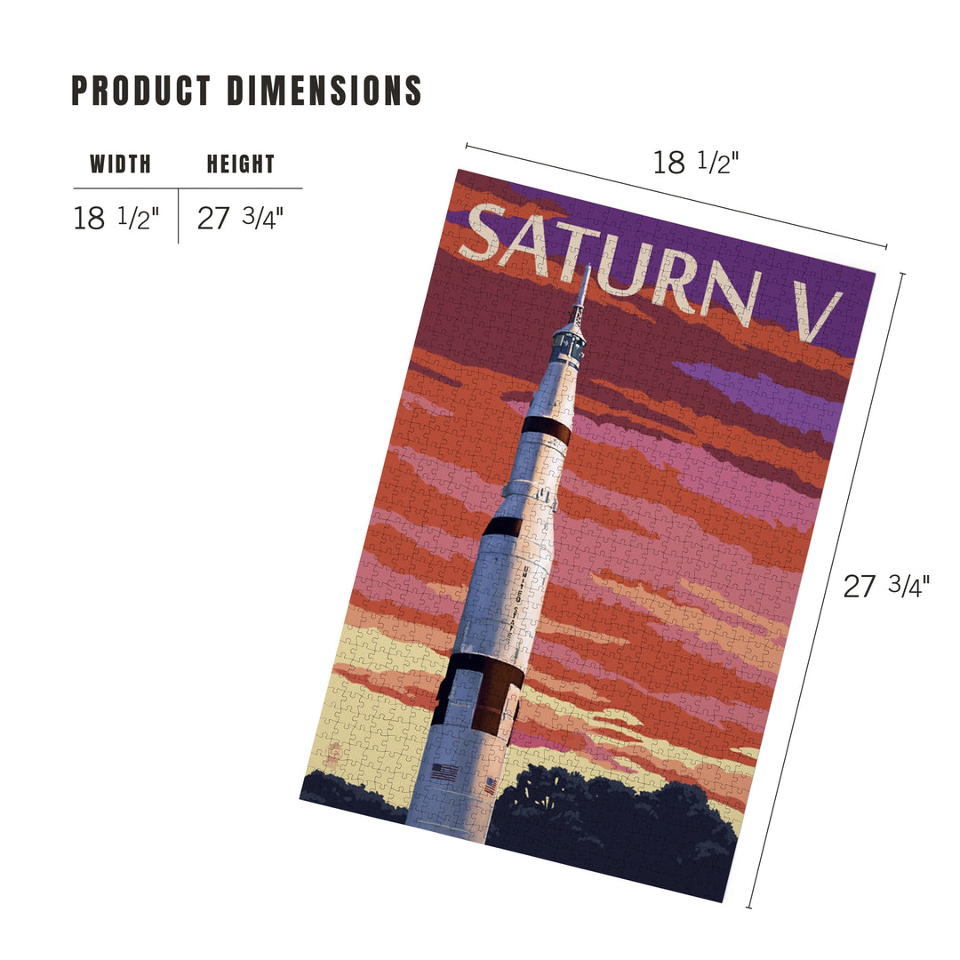 Saturn V and Sunset, Jigsaw Puzzle Puzzle Lantern Press 
