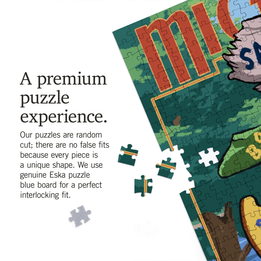 Saugatuck, Michigan, Sign Destinations, Jigsaw Puzzle Puzzle Lantern Press 