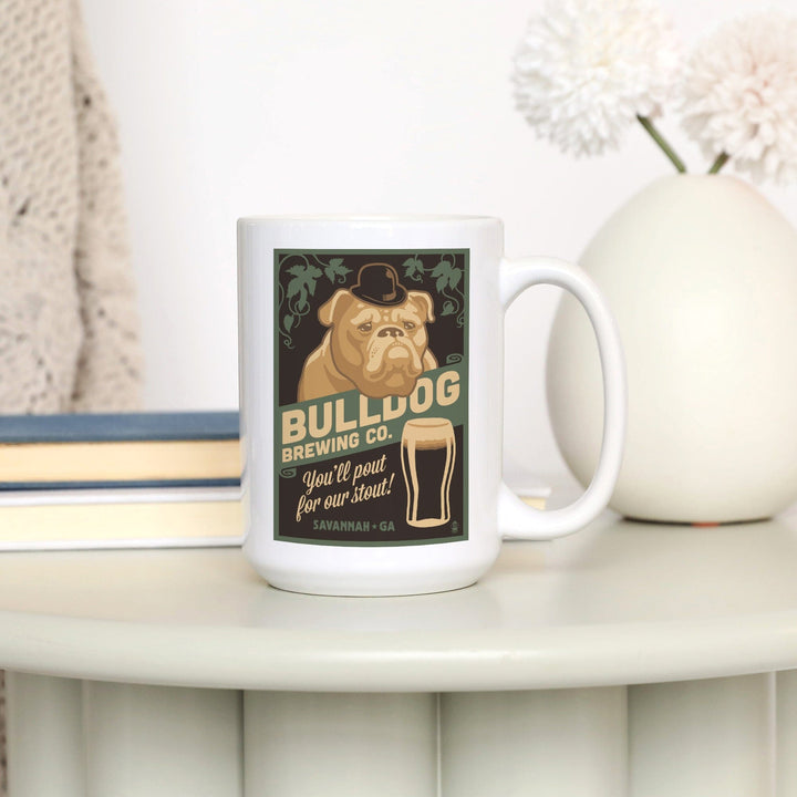 Savannah, Georgia, Bulldog, Retro Stout Beer Ad, Ceramic Mug Mugs Lantern Press 