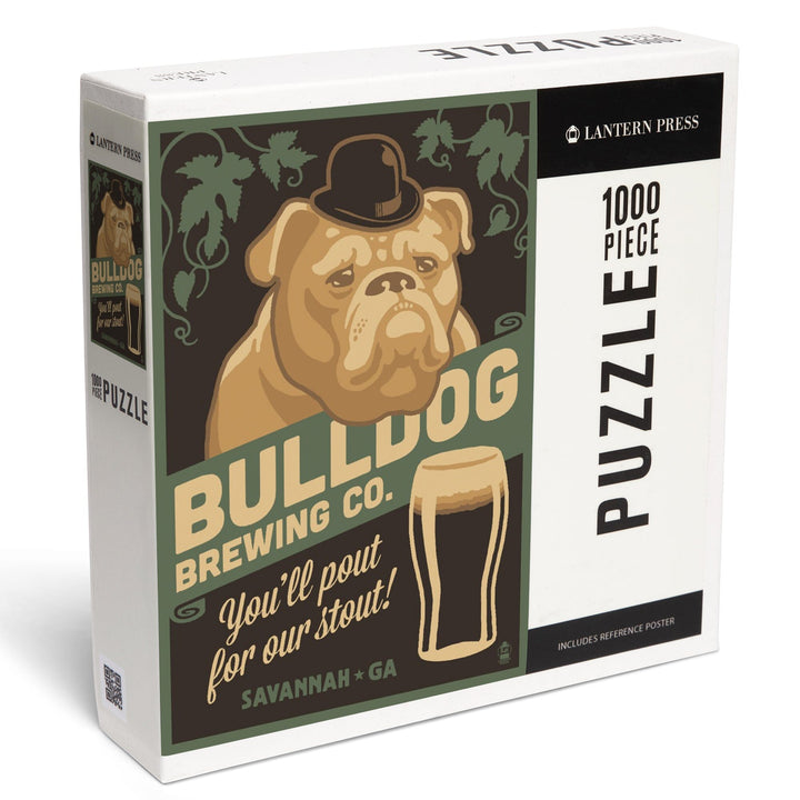 Savannah, Georgia, Bulldog, Retro Stout Beer Ad, Jigsaw Puzzle Puzzle Lantern Press 