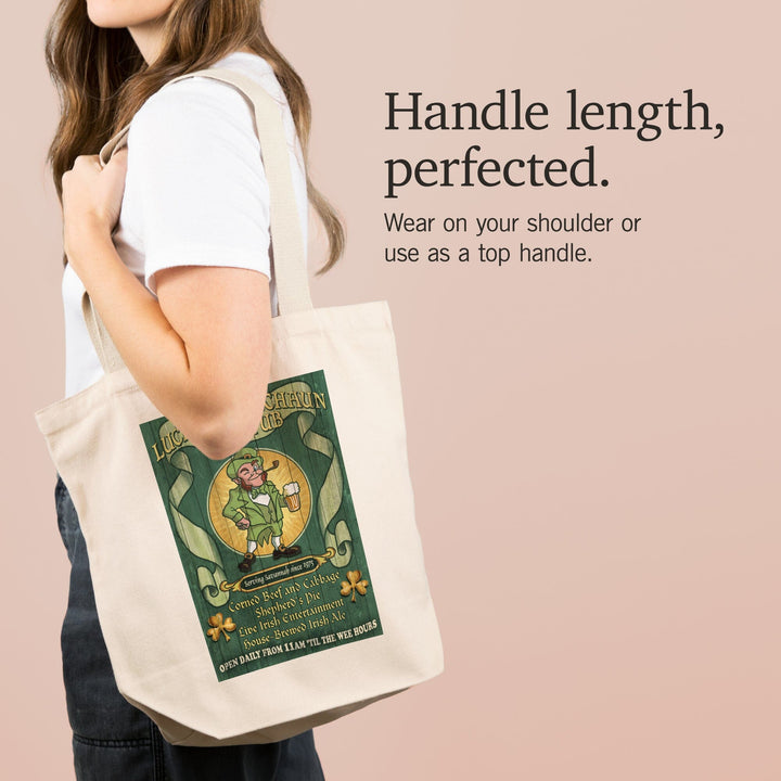 Savannah, Georgia, Leprechaun Irish Pub Vintage Sign, Tote Bag Totes Lantern Press 