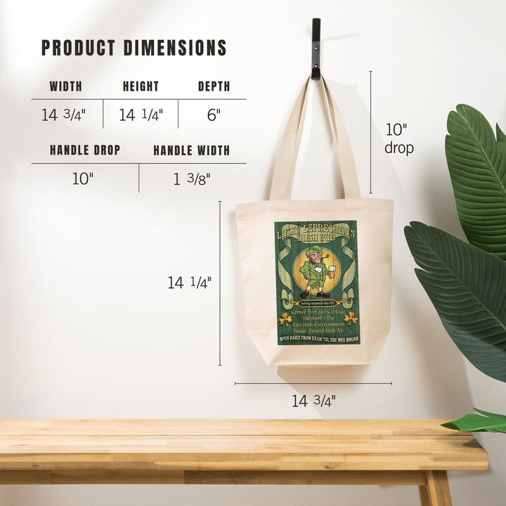 Savannah, Georgia, Leprechaun Irish Pub Vintage Sign, Tote Bag Totes Lantern Press 