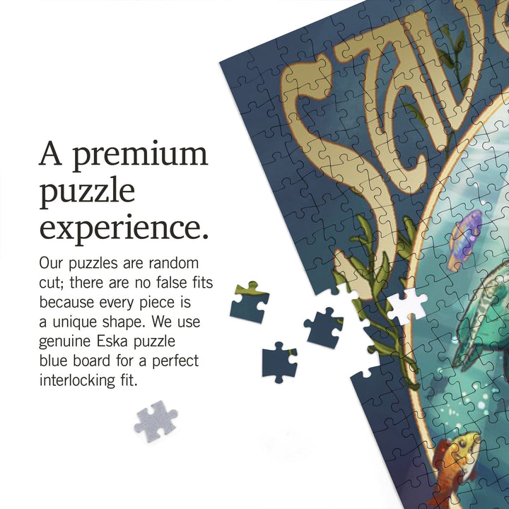 Savannah, Georgia, Mermaid, Teal, Jigsaw Puzzle Puzzle Lantern Press 