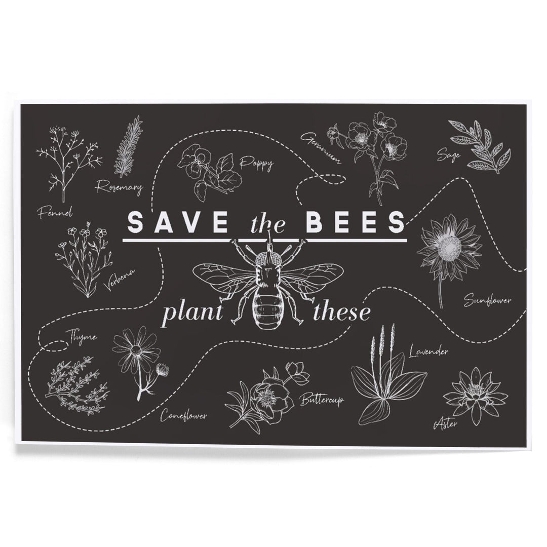 Save the Bees, Plant These, Art & Giclee Prints Art Lantern Press 