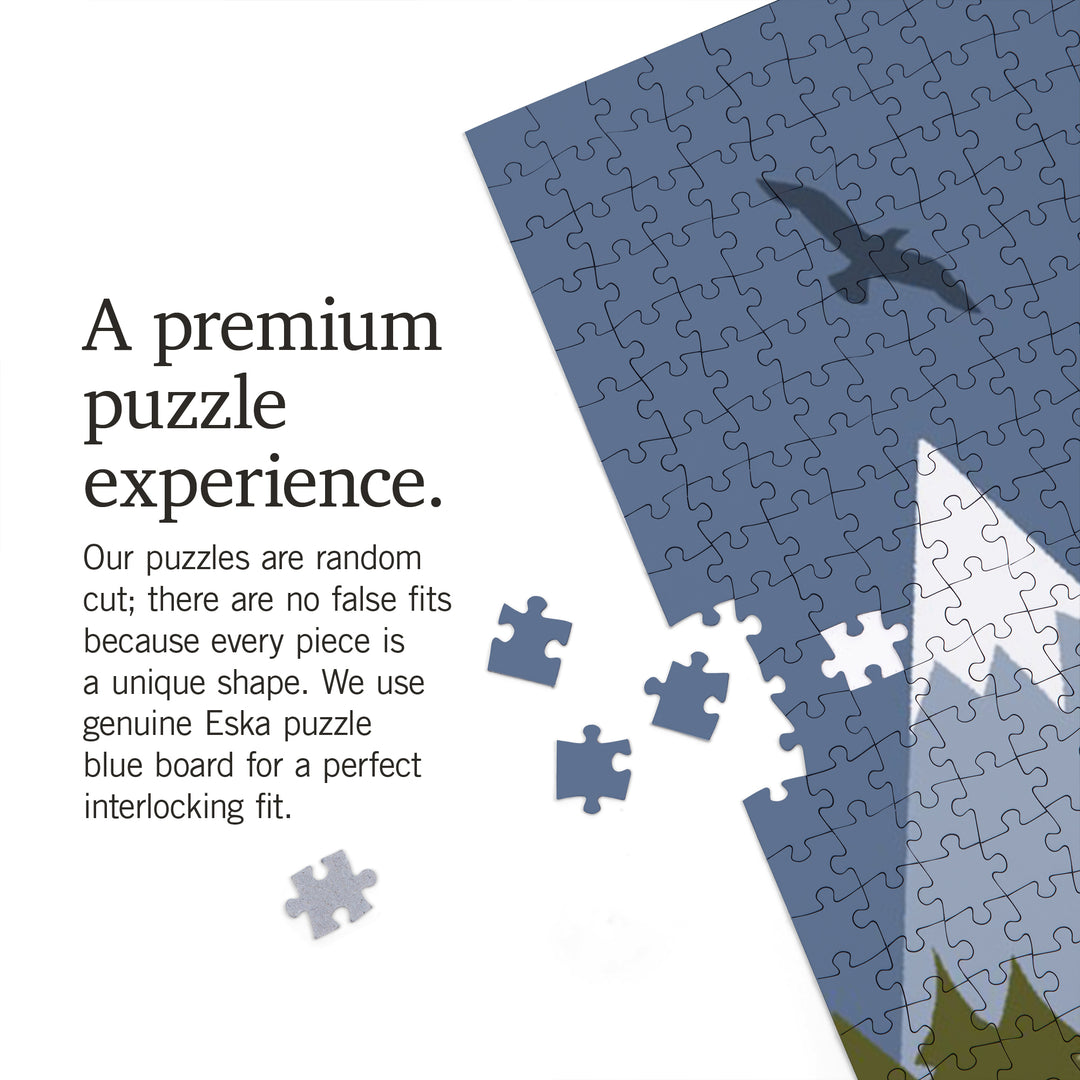 Say Yes to Adventure (Tent), Vector Style, Jigsaw Puzzle Puzzle Lantern Press 