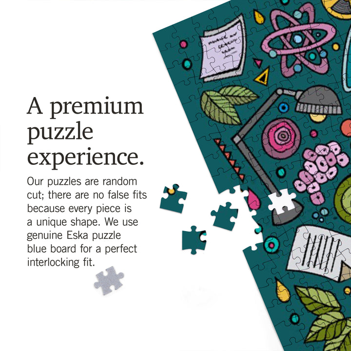 Science Icons, Collage, Jigsaw Puzzle Puzzle Lantern Press 