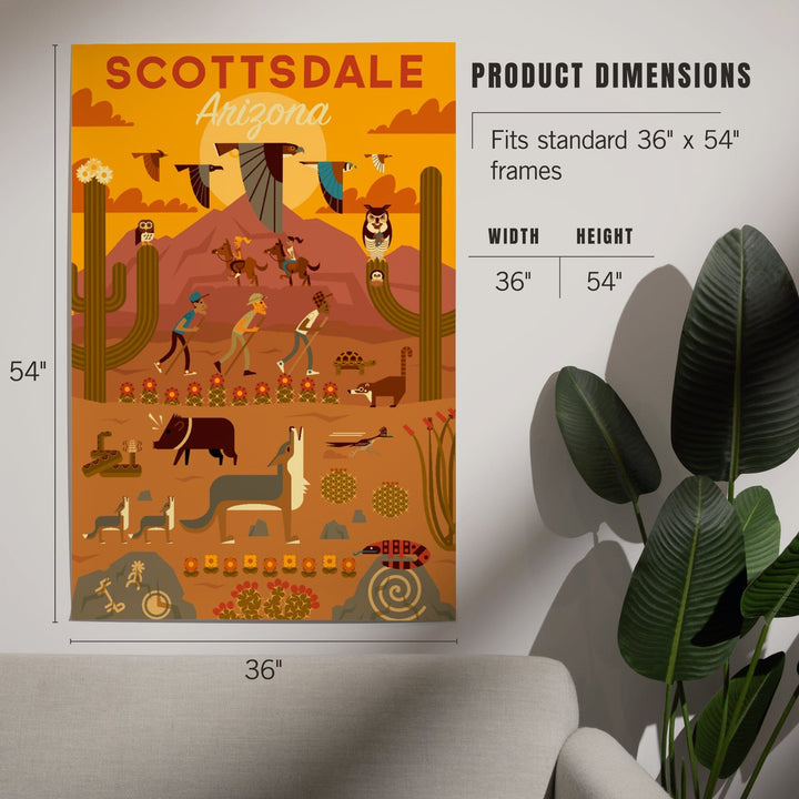 Scottsdale, Arizona, Geometric, Art & Giclee Prints Art Lantern Press 