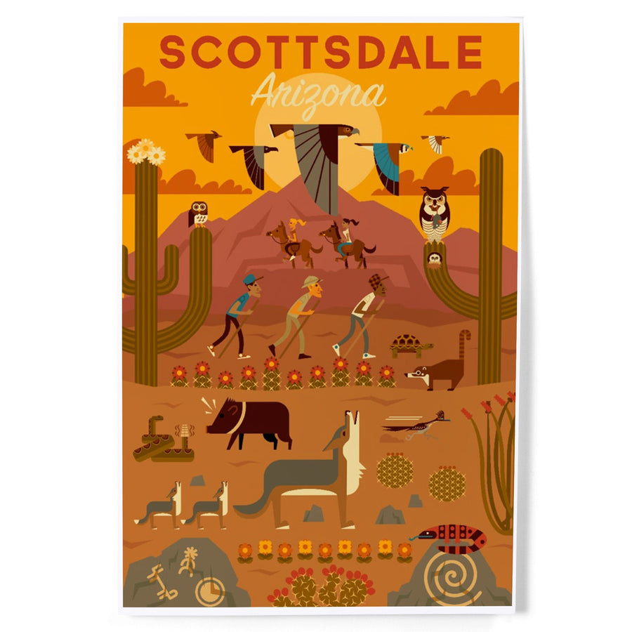Scottsdale, Arizona, Geometric, Art & Giclee Prints Art Lantern Press 