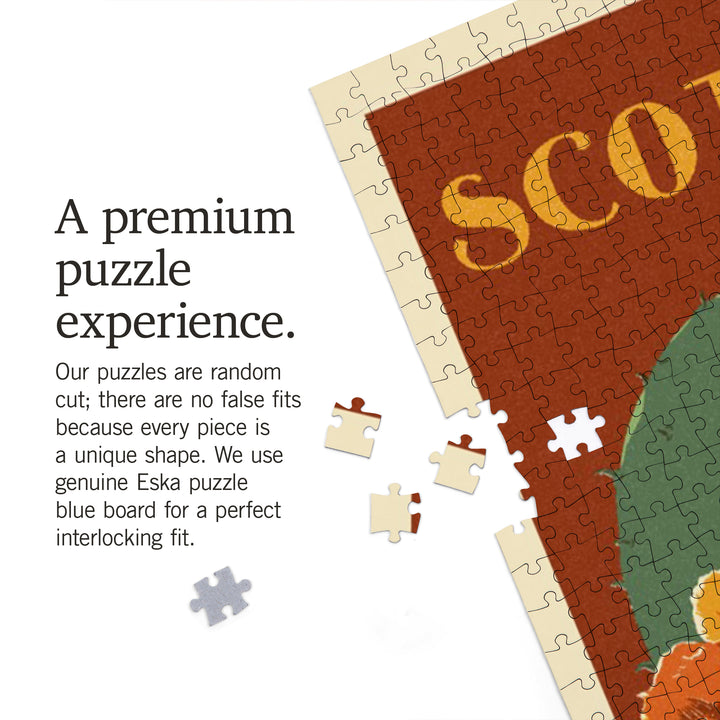 Scottsdale, Arizona, Prickly Pear Cactus, Letterpress, Jigsaw Puzzle Puzzle Lantern Press 
